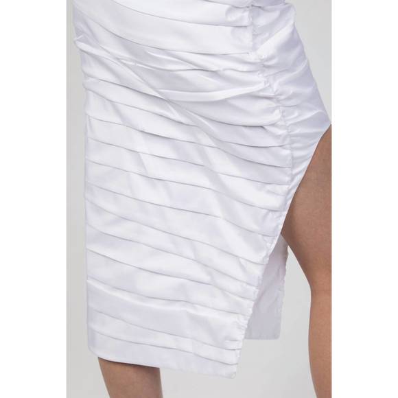 NEW ZEYNEP ARCAY ruched midi skirt in white - Picture 4 of 6